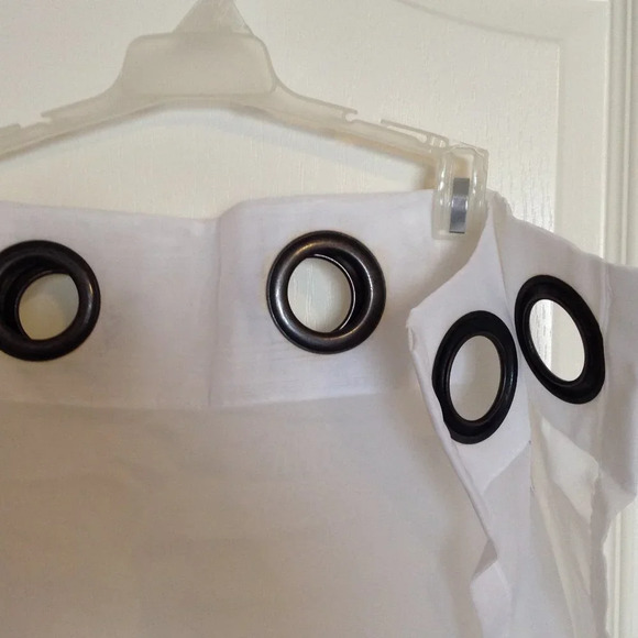 JC Penney Home 2 White Sheer Window Panels Curtains Drapes Grommet Top 84" x 50" - Picture 3 of 7